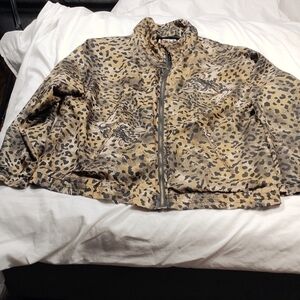 EVR 100% Silk zippered light weight jacket size large